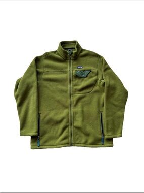 Patagonia Boy's Green Full Zip Synchilla Snap-T Fleece Jacket Size 2XL